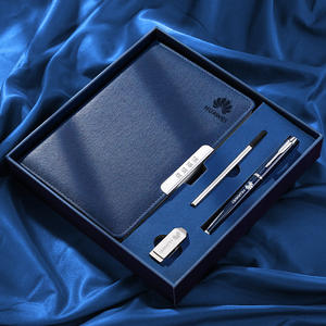 دفتر ملاحظات بشعار مخصص برومو للأعمال الفاخرة قابلة للتخصيص من الجلد الصناعي بغلاف من الورق المقوى دفتر يوميات مع قلم وUSB - Product Image 1