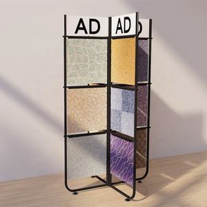 Tapis de sol moderne et personnalisé pour salon commercial Tapis de voiture Tapis en rouleau Tapisserie textile Échantillon de tissu Présentoir en métal Support de support - Product Image 3