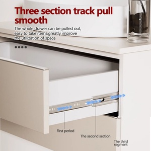 Modern 45mm Full Extension 3 Fold Telescopic Drawer Slide <b>Hardware</b> Furniture for <b>Kitchen</b> Bathroom & Bedroom Cabinets - Product Image 5