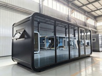Cabane modulaire préfabriquée de luxe en forme de pomme pour hôtel, camping, glamping, resort, avec fenêtre panoramique en verre