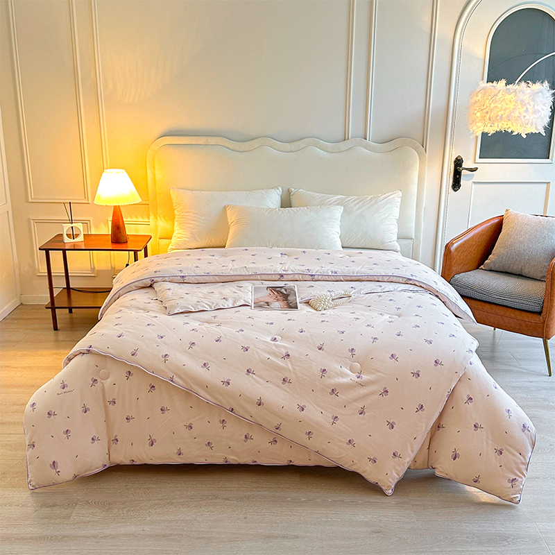 Cozy Duvet Purple Flower Design Embroidery