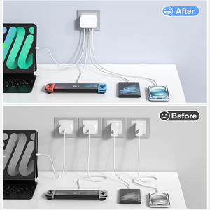 <span class=keywords><strong>4</strong></span> cổng USB C sạc nhanh 40W Ultra Slim tường cắm cho <span class=keywords><strong>Iphone</strong></span> 15 Samsung Galaxy PD QC3.0 Power Adapter du lịch Kích thước - Product Image 4