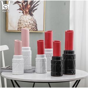 المزجج السيراميك زهرة زهرية مع أحمر الشفاه العفن للمنزل والفندق الديكور زهرة زهرية الجدول - Product Image 2