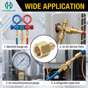 Raccord d'union en laiton NPT femelle vers SAE mâle à raccord évasé à 45 degrés pour la climatisation, la réfrigération et les lignes de manomètre - Product Image 6