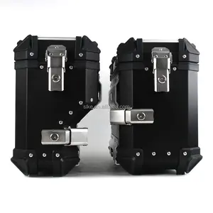 SLKE Aluminum Alloy Waterproof Anti-fall 38L Top Box Quick Lock R1200GS R1250GS ADV Hide Exhaust Pipe Motorcycle Side Box