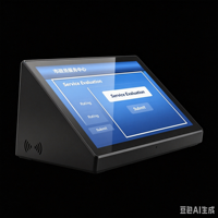 Tableta Android de Escritorio OEM con Pantalla Táctil en Forma de L de 10.1 Pulgadas, Evaluador de Comentarios de Clientes, Pedidos en Restaurantes, RJ45 Opcional, POE, NFC