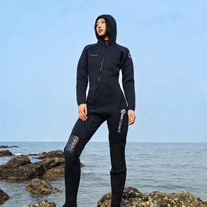 Combinaison intégrale en néoprène Seacoustic pour femmes, 3 mm, avec capuche, pour la plongée, le surf et la natation - Product Image 1