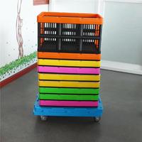 Panier en filet pliable écologique, bac de rangement en plastique pliable avec poignée pour l'expédition de fleurs et de fruits