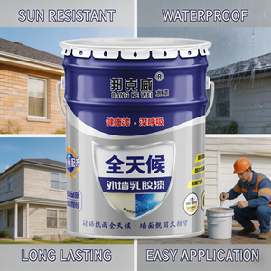 Peinture extérieure au latex imperméable et résistante au soleil, peinture murale extérieure pour surfaces en ciment, peinture murale colorée - Product Image 6