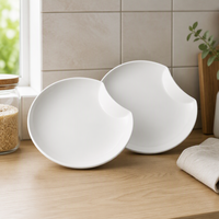 Assiettes à dîner en porcelaine blanche de 8 pouces, résistantes aux éclats, lavables au lave-vaisselle, assiettes en céramique pour restaurant, vente en gros