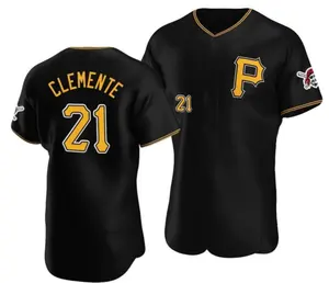 도매 최고의 품질 중국 사용자 정의 이름 번호 저렴한 피츠버그 스티치 남자 야구 유니폼 해적 21 Clemente 24 아처