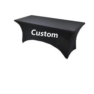 Mantel de poliéster tejido con logotipo de <span class=keywords><strong>color</strong></span> personalizado impreso, camino de mesa elástico de 6 pies y 8 pies, publicidad de ferias comerciales - Product Image 1