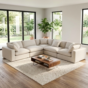 Conjunto de sofá seccional modular grande, reversible, con cojines, diseño en forma de L, adecuado para salas de estar, centros comerciales y - Product Image 3