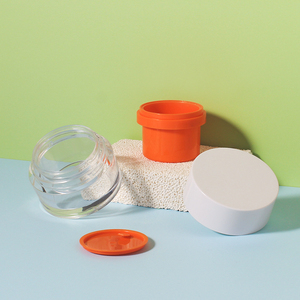 Pot en plastique acrylique Dalica Packaging avec couvercle blanc et intérieur orange, couleur et logo personnalisés, design moderne et <span class=keywords><strong>minimaliste</strong></span> pour cosmétiques - Product Image 5