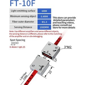 Sensor de Fibra Óptica XIJQKTWT FT-10F 12-24V DC, Sensor de Interruptor Óptico de Matriz de Haz Pasante - Product Image 2