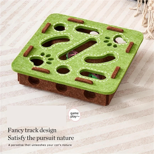 Caja de Juego Interactiva Ecológica de Fieltro para Gatos, Juguete de Rastreo y Excavación que Mejora el Movimiento Físico Interactivo de las Mascotas - Product Image 5