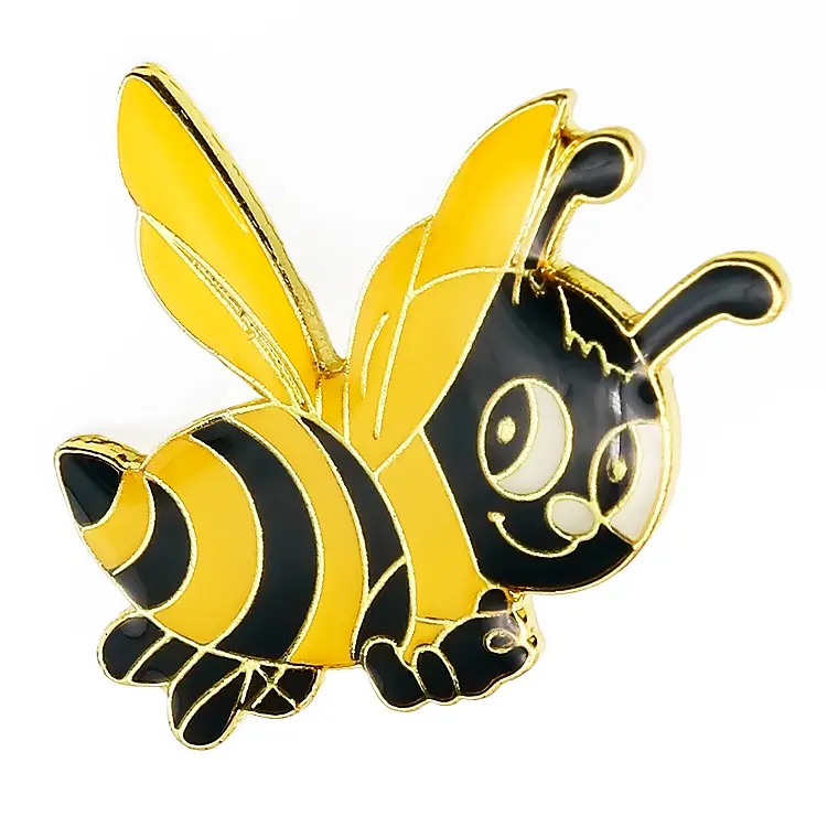 Épingles en émail personnalisées de haute qualité, petite abeille, animal en métal, épingles en émail personnalisées