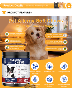 Vente en gros OEM Marque privée Friandises naturelles pour chiens contre les allergies Soins pour la <span class=keywords><strong>peau</strong></span> irritée et les allergies saisonnières - Product Image 4