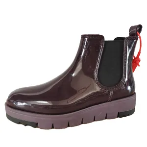 Wholesale Ladies Fashion Rubber Rain Boots Designer Pvc Sole Chelsea Waterproof Rain Boots For Women