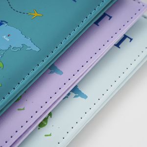Custom Logo UV Color Printing Map Design PU Leather Travel <b>Passport</b> <b>Holder</b> - Product Image 6