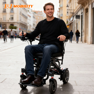 Fauteuil roulant électrique tout-terrain en fibre <span class=keywords><strong>de</strong></span> carbone - Aide à la mobilité électrique intérieure et extérieure - Product Image 1
