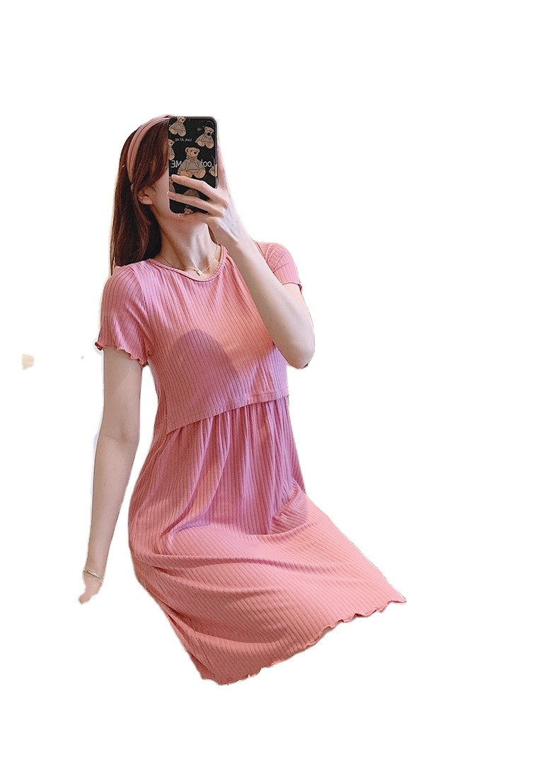white christmas dresses Beaisland round neck short sleeve maternity dress – Bearsland main image 0