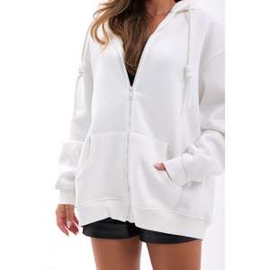 Sudadera con Capucha para Mujer 7220, Blanca, 100% Algodón, Manga Regular, Tejido de Punto - Product Image 4