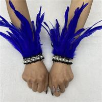 Bracelets de poignet en plumes décorés de strass, réglables, pour Halloween, carnaval, cosplay, scène, danse, performance