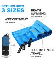 Serviette 3 pièces sans sable sport microfibre voyage course Yoga Gym Fiess basket-ball Camping en plein air randonnée serviette de plage