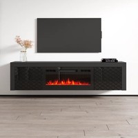 Meuble TV pour cheminée électrique murale, console de divertissement flottante, Media Center