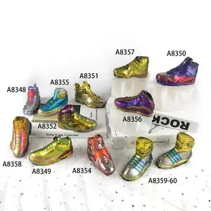 A8348 sepatu basket 3D 1-12 cetakan silikon aromaterapi lilin plester alat dekorasi meja sneakers buatan tangan cetakan kue