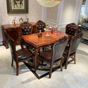 Châu Âu Rắn Gỗ Kết Hợp Nhà Nhỏ Hình Chữ Nhật Bàn Ăn Đá Cẩm Thạch Đá Tấm Mỹ Bàn Ăn - Product Image 6