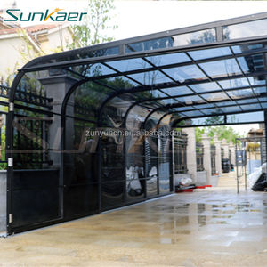 Couverture de <span class=keywords><strong>piscine</strong></span> en polycarbonate rétractable extérieure personnalisée à <span class=keywords><strong>prix</strong></span> d'usine couverture de patio rétractable à charge de neige élevée - Product Image 1