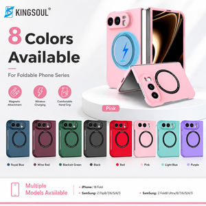 เคสโทรศัพท์แบบพับแม่เหล็ก รองรับการชาร์จไร้สาย ป้องกันแรงกระแทก บางเฉียบ สำหรับ Samsung Galaxy Z Flip Z Fold Series และ iPhone Fold - Product Image 3
