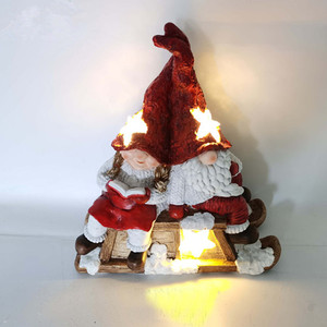 Prix usine Commercial Noël Gnome Couple Décoration <span class=keywords><strong>Pas</strong></span> <span class=keywords><strong>Cher</strong></span> Magnésie <span class=keywords><strong>À</strong></span> Piles Allumer Les Lumières De Noël - Product Image 1