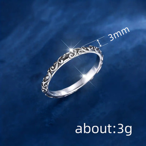 Anello vintage con incisione floreale, gioiello di tendenza effetto invecchiato, accessorio da donna, idea regalo - Product Image 4