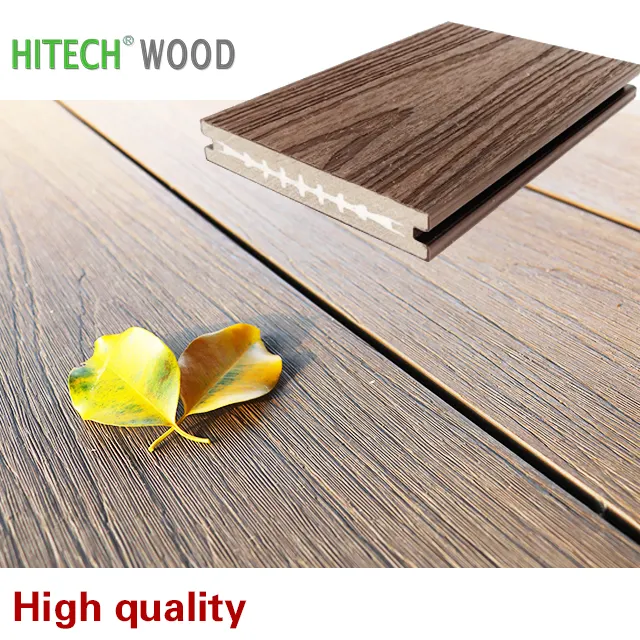 Wpc solid profile Teak Wood Flooring Wood Plastic Composite Wood Outdoor Garden Hardwood decking