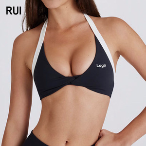 RUIQUWIN-Sujetador deportivo de alto soporte para mujer, top de yoga transpirable antichoque, sexy, Espalda descubierta, cuello Halter, gimnasio, push, sujetador frontal, venta al por mayor - Product Image 1
