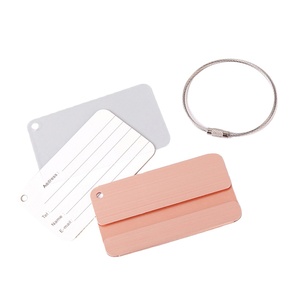 Étiquette de bagage en aluminium personnalisée avec logo et nom, accessoires de voyage, étiquette de valise rectangulaire vierge en métal, vente en gros - Product Image 4