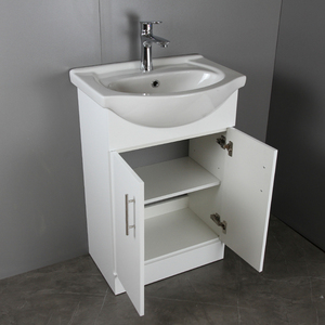 Moderne Petit Mdf Pvc Douche sur pied Meubles de salle de bain Armoire Ensemble Blanc Salle de bain Vanités Unité avec évier Lavabo - Product Image 4