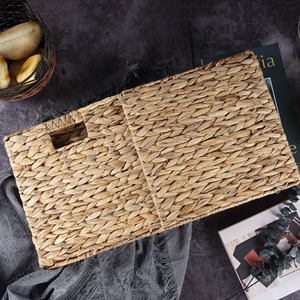 XH Offre Spéciale carré pliable jacinthe d'eau jonc de mer en <span class=keywords><strong>osier</strong></span> boîte de <span class=keywords><strong>cube</strong></span> de <span class=keywords><strong>rangement</strong></span> pliable <span class=keywords><strong>panier</strong></span> à linge sale - Product Image 4
