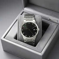 Montre de luxe couleur or avec cadran en nacre, en acier inoxydable, mouvement Miyota à quartz, date automatique, calendrier, diamants, unisexe, montre populaire