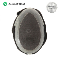 [Prêt à expédier] Prothèse capillaire pour homme en dentelle et PU, aspect naturel, cheveux humains indiens, Perruque masculine