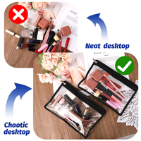 Sac à crayons en PVC transparent avec fermeture éclair pochette à stylo étanche grande capacité trousse de toilette de voyage pour le stockage de voyage de papeterie de bureau