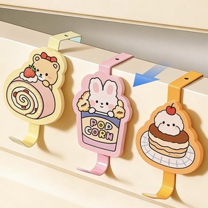 Cute Cartoon Door <b>Hooks</b> No Drilling Required Cabinet Door Clips <b>Kitchen</b> Storage Organizer <b>Hook</b> Type Single Hangar PP Material - Product Image 3
