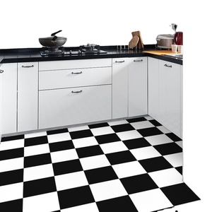 Papel Tapiz Autoadhesivo de Vinilo para Piso de Garaje, Diseño 3D en Blanco y Negro, Rollo de Vinilo Impermeable para Piso de Cocina, Adhesivo para Piso de PVC - Product Image 1