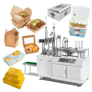 Biologisch Afbreekbaar Take Away Fastfood Fruit Papieren Doos Maken Machine Wegwerp Lunchbox Maken Machine