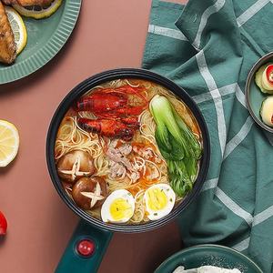 مقلاة كهربائية صغيرة متعددة الوظائف محمولة مع غطاء زجاجي، وعاء طهي كهربائي للمنزل مع طلاء غير لاصق - Product Image 5