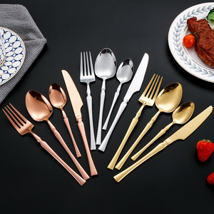 Stainless Steel Cutlery <b>Set</b> 4 Piece Steak Knife Fork Spoon Western Style Dinnerware Party Use - Product Image 2