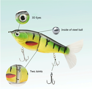 Trazo en forma de S Plástico 170mm 70g Agua de fondo medio 2 secciones Hundimiento lento Ojos 3D Señuelo bónico Cebo de natación de pesca dura - Product Image 3